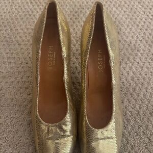 Joseph Metallic Gold Heels